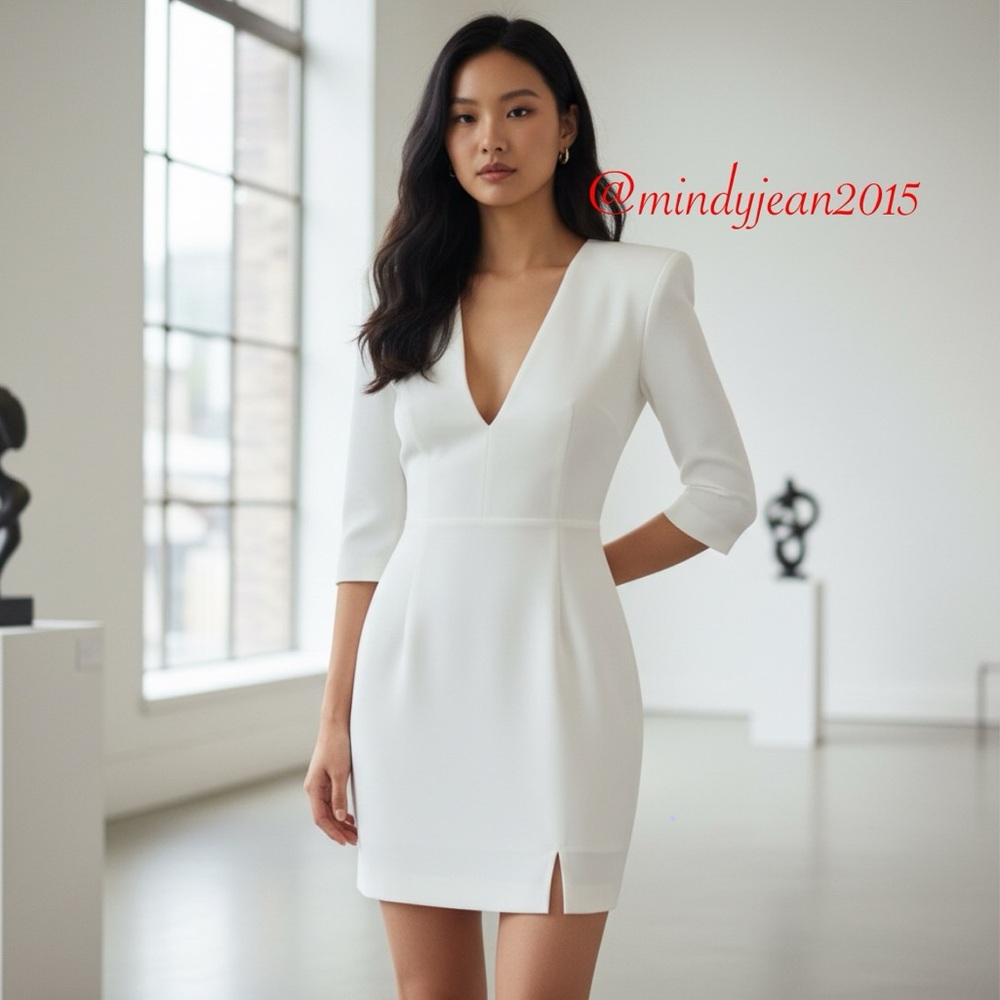NWT LITA by Ciara Revolve Sculptural Mini Dress in milk White Size XS